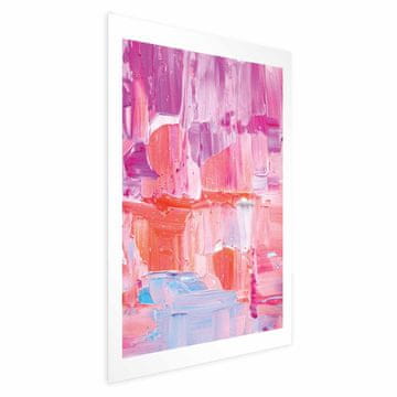 Artgeist Poster - Barviti potegi - intenzivni odtenki roza in vijolične na platnu