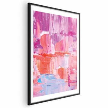 Artgeist Poster - Barviti potegi - intenzivni odtenki roza in vijolične na platnu