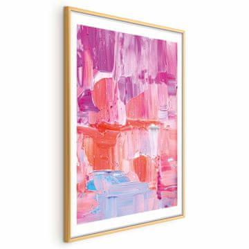Artgeist Poster - Barviti potegi - intenzivni odtenki roza in vijolične na platnu