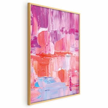 Artgeist Poster - Barviti potegi - intenzivni odtenki roza in vijolične na platnu