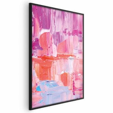 Artgeist Poster - Barviti potegi - intenzivni odtenki roza in vijolične na platnu