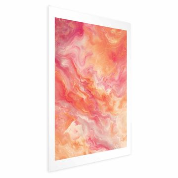 Artgeist Plakat - Plamteče barve - dinamične oblike v barvah ognja in roza