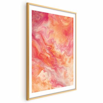 Artgeist Plakat - Plamteče barve - dinamične oblike v barvah ognja in roza