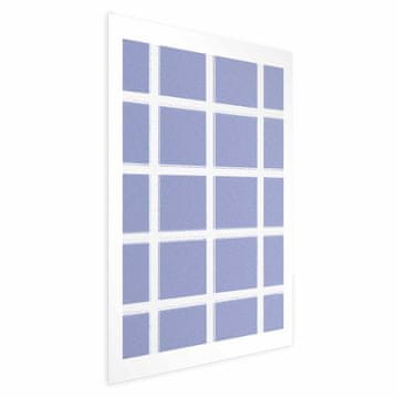 Artgeist Plakat - Bele črte - mreža z veliko mrežo na modrem ozadju