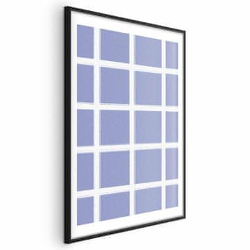 Artgeist Plakat - Bele črte - mreža z veliko mrežo na modrem ozadju