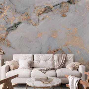Artgeist Foto tapeta - Beli kamen - eleganten marmor z zlatimi odsevi
