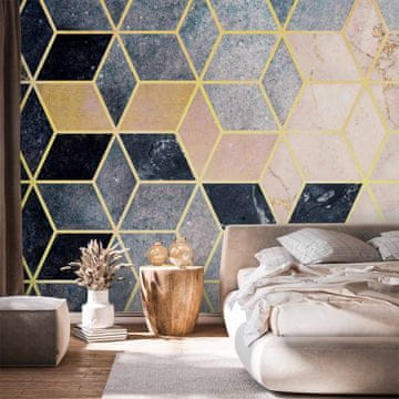 Artgeist Foto tapeta - Modri geometrijski vzorec