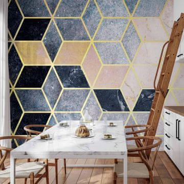 Artgeist Foto tapeta - Modri geometrijski vzorec