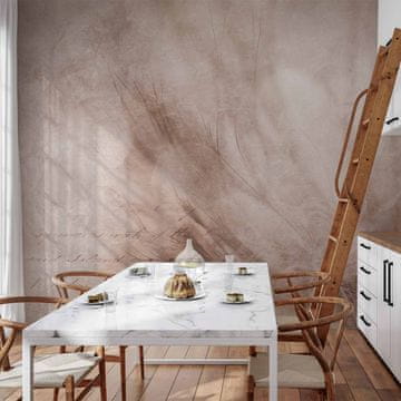 Artgeist Foto tapeta - Abstraktna scandi boho - nežna kompozicija z napisi in rožami