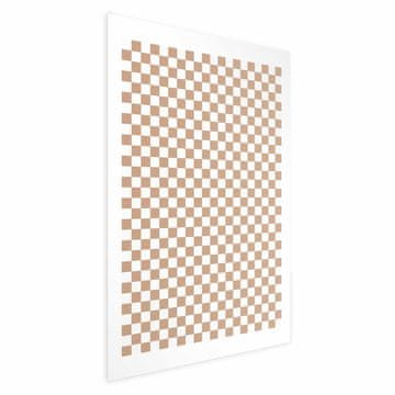 Artgeist Plakat - Geometrija in rjave barve - karo vzorec v nevtralnih odtenkih