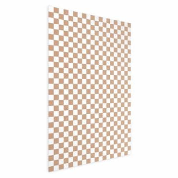 Artgeist Plakat - Geometrija in rjave barve - karo vzorec v nevtralnih odtenkih