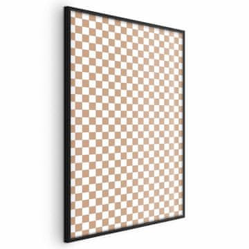 Artgeist Plakat - Geometrija in rjave barve - karo vzorec v nevtralnih odtenkih