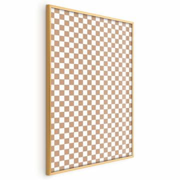 Artgeist Plakat - Geometrija in rjave barve - karo vzorec v nevtralnih odtenkih