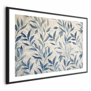 Artgeist Plakat - Nežen botanični motiv z modrimi listi