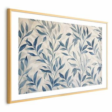 Artgeist Plakat - Nežen botanični motiv z modrimi listi
