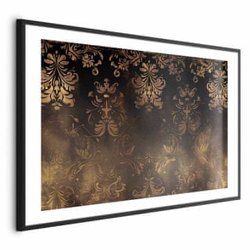 Artgeist Plakat - Temni baročni vzorci z zlatimi poudarki