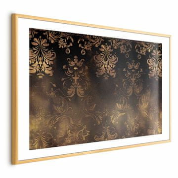 Artgeist Plakat - Temni baročni vzorci z zlatimi poudarki