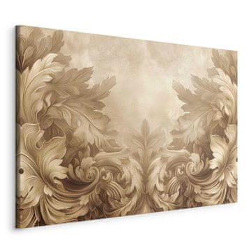 Artgeist Slika - Rezbarjeni baročni okraski bogata kompozicija v sepia tonih / Rezbarjeni okraski v sepia tonih