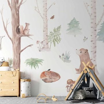 Artgeist Foto tapeta - Subtilna ilustracija z gozdnimi živalmi