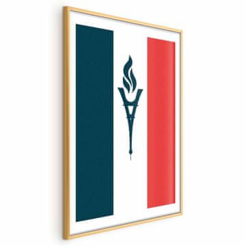 Artgeist Plakat - Francoska zastava s svečo