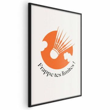 Artgeist Plakat - Badmintonska žogica proti oranžnemu soncu