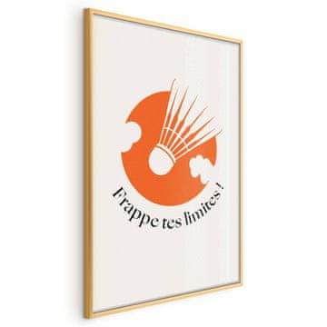 Artgeist Plakat - Badmintonska žogica proti oranžnemu soncu