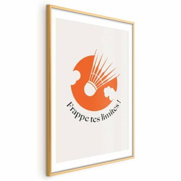 Artgeist Plakat - Badmintonska žogica proti oranžnemu soncu