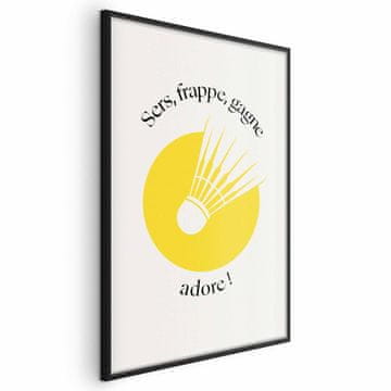Artgeist Plakat - Badmintonska žogica na ozadju rumenega sonca