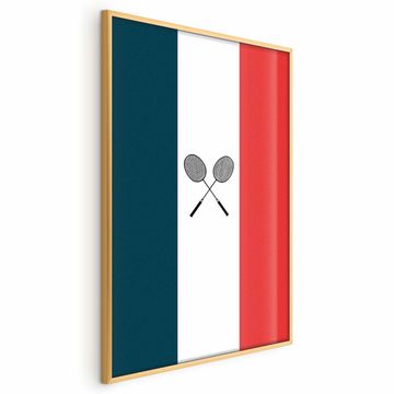 Artgeist Plakat - Francoske zastave in črni badmintonski loparji