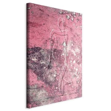 Artgeist Slika - Figura na roza ozadju (1-delna) - ženska silhueta v marmorju