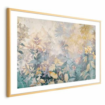 Artgeist Plakat - Tapiserijski vzorec s pisanimi rožami