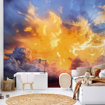 Artgeist Foto tapeta - Čudovit sončni zahod - oblaki v toplih odtenkih