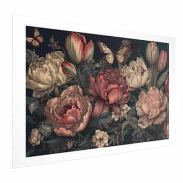 Artgeist Plakat - Rože na turkiznem ozadju