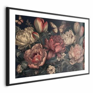 Artgeist Plakat - Rože na turkiznem ozadju