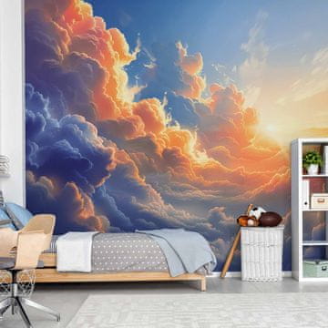Artgeist Foto tapeta - Sončni zahod nad oblačnim morjem: čudovita simfonija barv