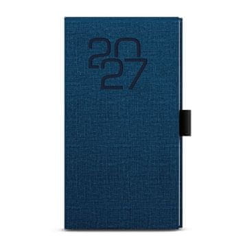 Tedenski žepni dnevnik 2026 Tkanina - modra