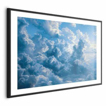 Artgeist Plakat - Ocean v zraku: Valoviti oblaki, ki odbijajo jutranjo svetlobo