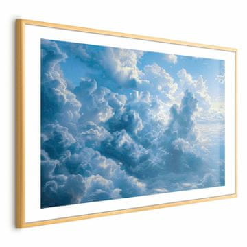 Artgeist Plakat - Ocean v zraku: Valoviti oblaki, ki odbijajo jutranjo svetlobo