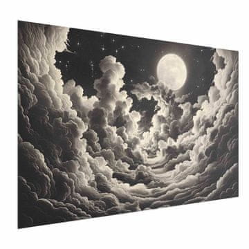 Artgeist Plakat - Luna in zvezde pojejo med velikimi oblaki