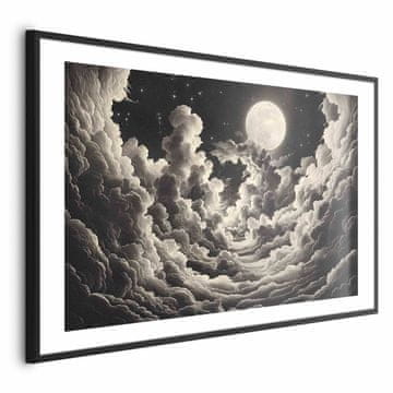 Artgeist Plakat - Luna in zvezde pojejo med velikimi oblaki