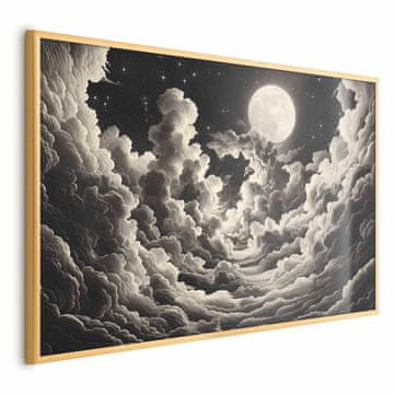 Artgeist Plakat - Luna in zvezde pojejo med velikimi oblaki