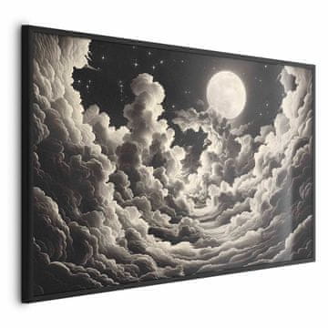 Artgeist Plakat - Luna in zvezde pojejo med velikimi oblaki
