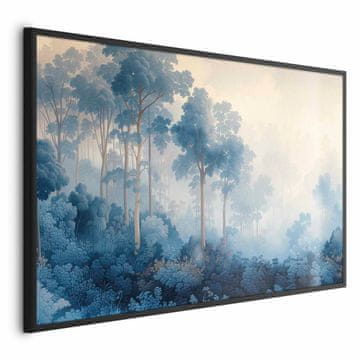 Artgeist Plakat - Gozd v meglenih odtenkih modre