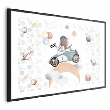 Artgeist Plakat - Medvedek v dirkalnem avtomobilu