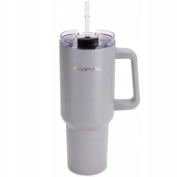 kamille Jeklena termos skodelica 1200 ml z ročajem in slamico KM-2173