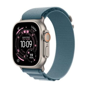shumee Pametna ura APPLE Watch Ultra 3 GPS + Cellular, 49 mm ohišje iz naravnega titana, svetlo moder pašček iz alpskega lesa - velikost S MEWK4QP/A
