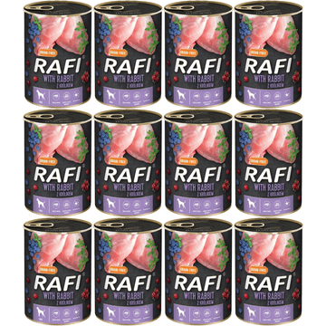 DOLINA NOTECI Rafi hrana za pse, zajec, borovnica, brusnica 12 x 800 g