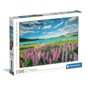 Clementoni 1500-delna sestavljanka. HQ Lupins pri jezeru Tekapo