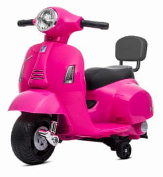 shumee Baterijski skuter Vespa z naslonjalom, fuksija