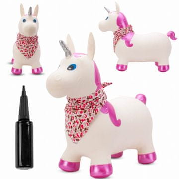 shumee Otroški pulover s pumpko UNICORN bel z bleščečim rogom in ruto